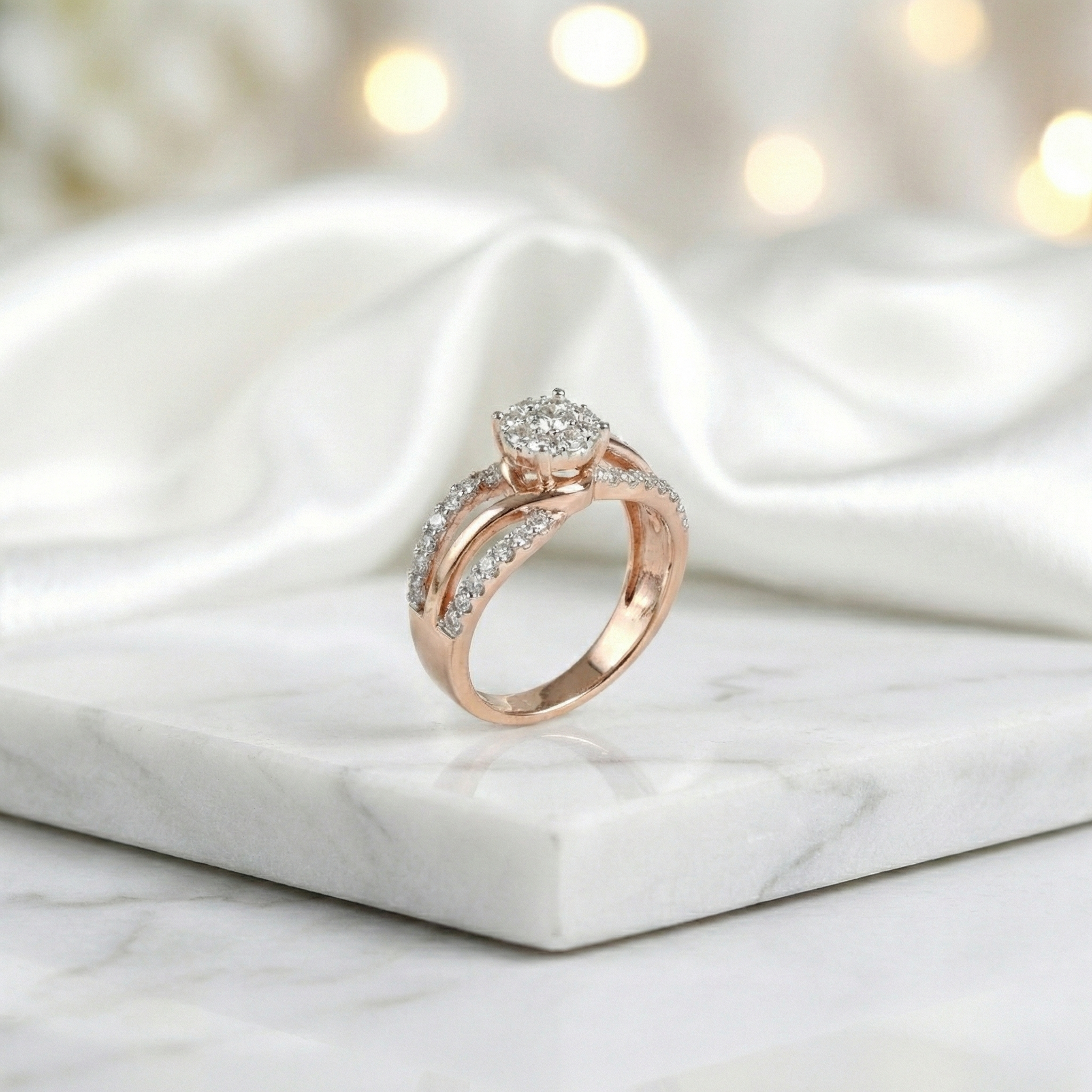 Rose Gold Split-Shank Cluster