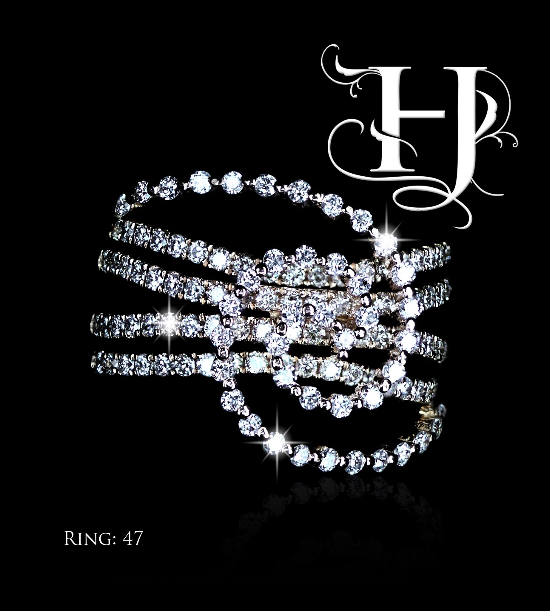 women fashion diamond ring gold white yellow 18 karat modern design huma jewellers jewlr jewellery jewelry karachi pakistan