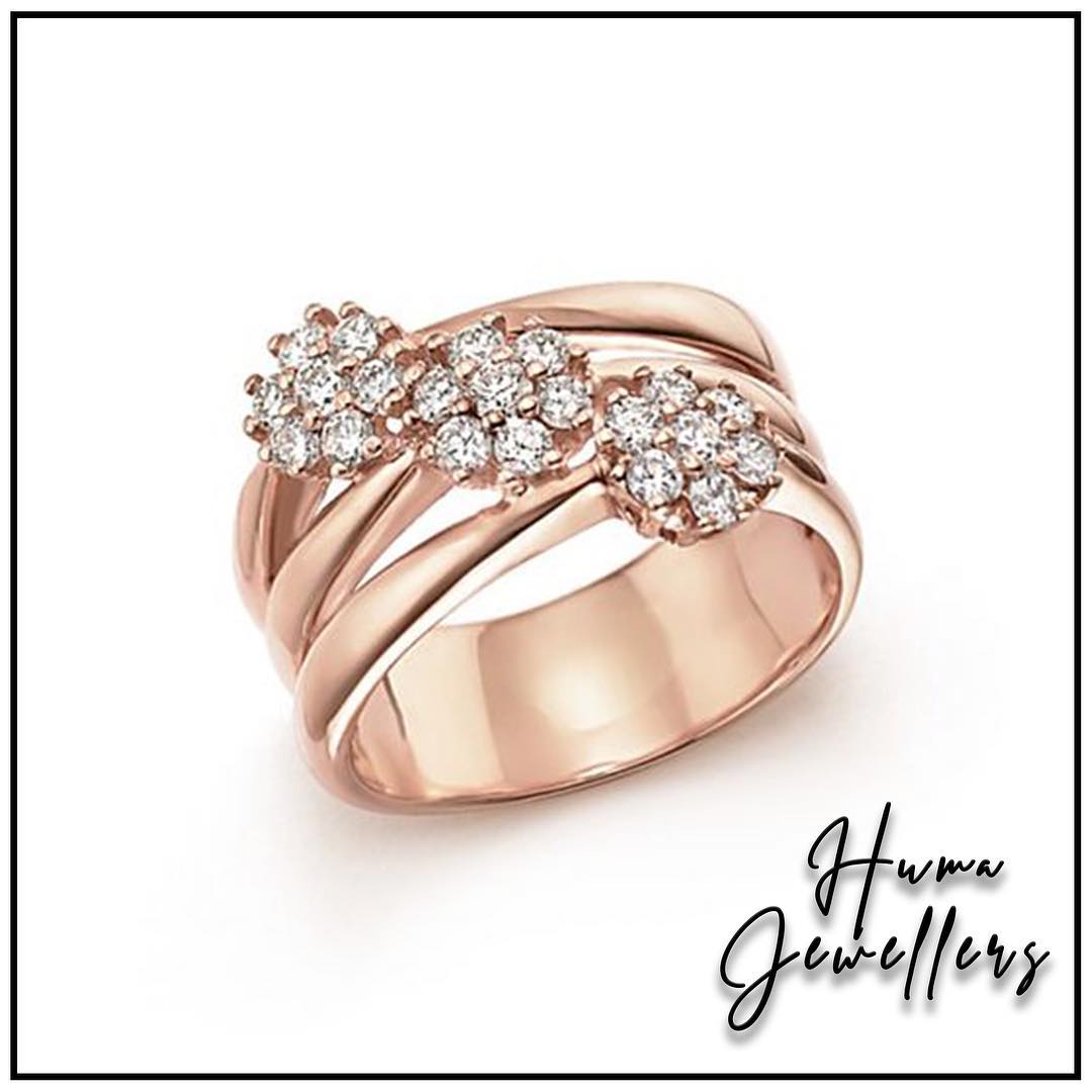 modern fancy grose gold diamond ring design karachi pakistan